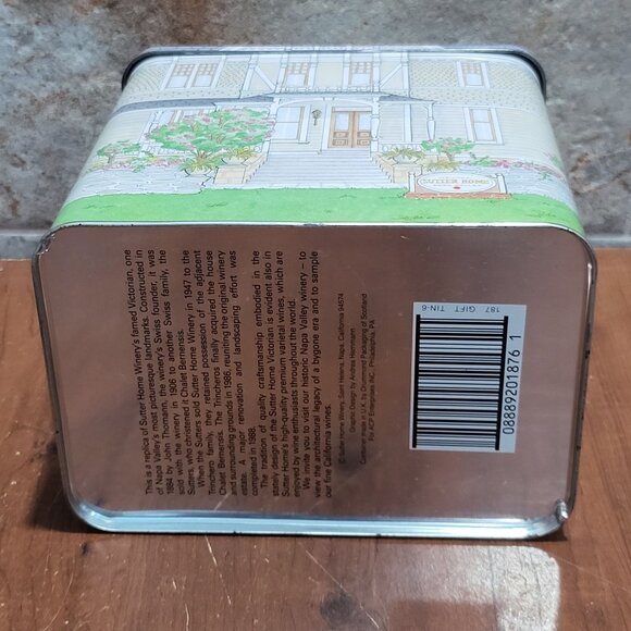 Sutter Home Winery Napa Valley Gift Tin Lidded Box Cannister - Picture 4 of 12